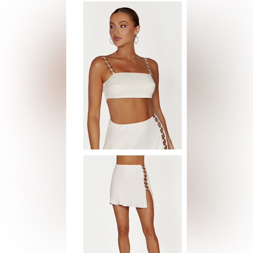 MESHKI Pyper Ring Crop Top & Raegan Ring Mini Skirt